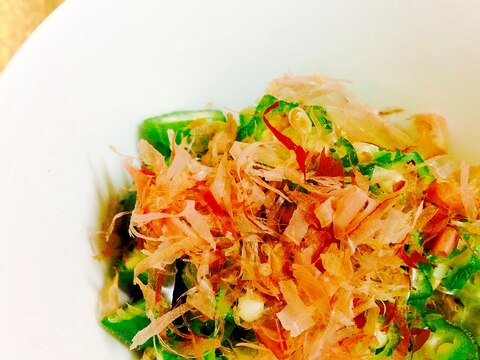 あと一品 超簡単おかず オクラのおかかかけ レシピ 作り方 By Toytoy Saori05 楽天レシピ